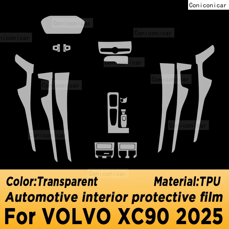 

For VOLVO XC90 2025 Panel Navigation Screen Automotive Interior TPU Protective Film Cover Anti-Scratch Sticker
