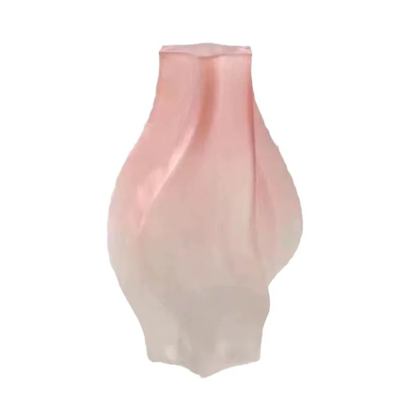 Tornado Shaped Frosted Glass Vase, Rotating Twisted Geometric Floral Arrangement Accessories, Ecological Vase, Home Decoration