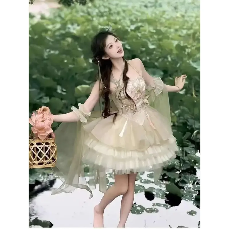 

DY20New Spring And Summer Yumaru Pills[Little Flower God]Ballet Style Dress, Women's Iris, Small Lotus, Lolita Dress, Chinese St