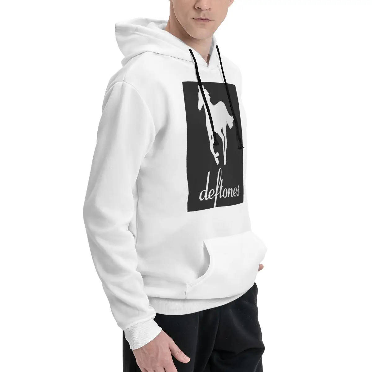 เสื้อฮู้ดคู่รักลายหัวกะโหลก PP Skull Deftone สีขาว โอห์มส์ แนวลำลองสำหรับผู้หญิง เสื้อสวมหัวแขนยาวสไตล์ฮาราจูกุ สำหรับฤดูใบไม้ร่วงและฤดูหนาว