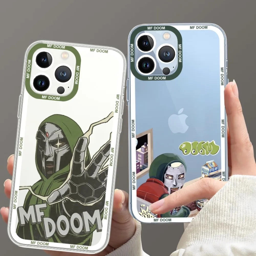 MF DOOM Rapper Phone Case For iPhone 11 12 Mini 13 14 Pro Max Transparent Shell