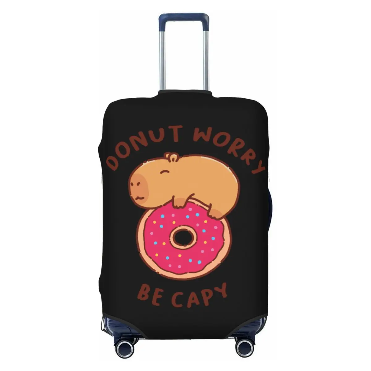 

Изготовленная на заказ капибара на пончике, защитная крышка для багажа, милый защитный чехол для дорожного чемодана «Не волнуйтесь», для 18-32 дюймов