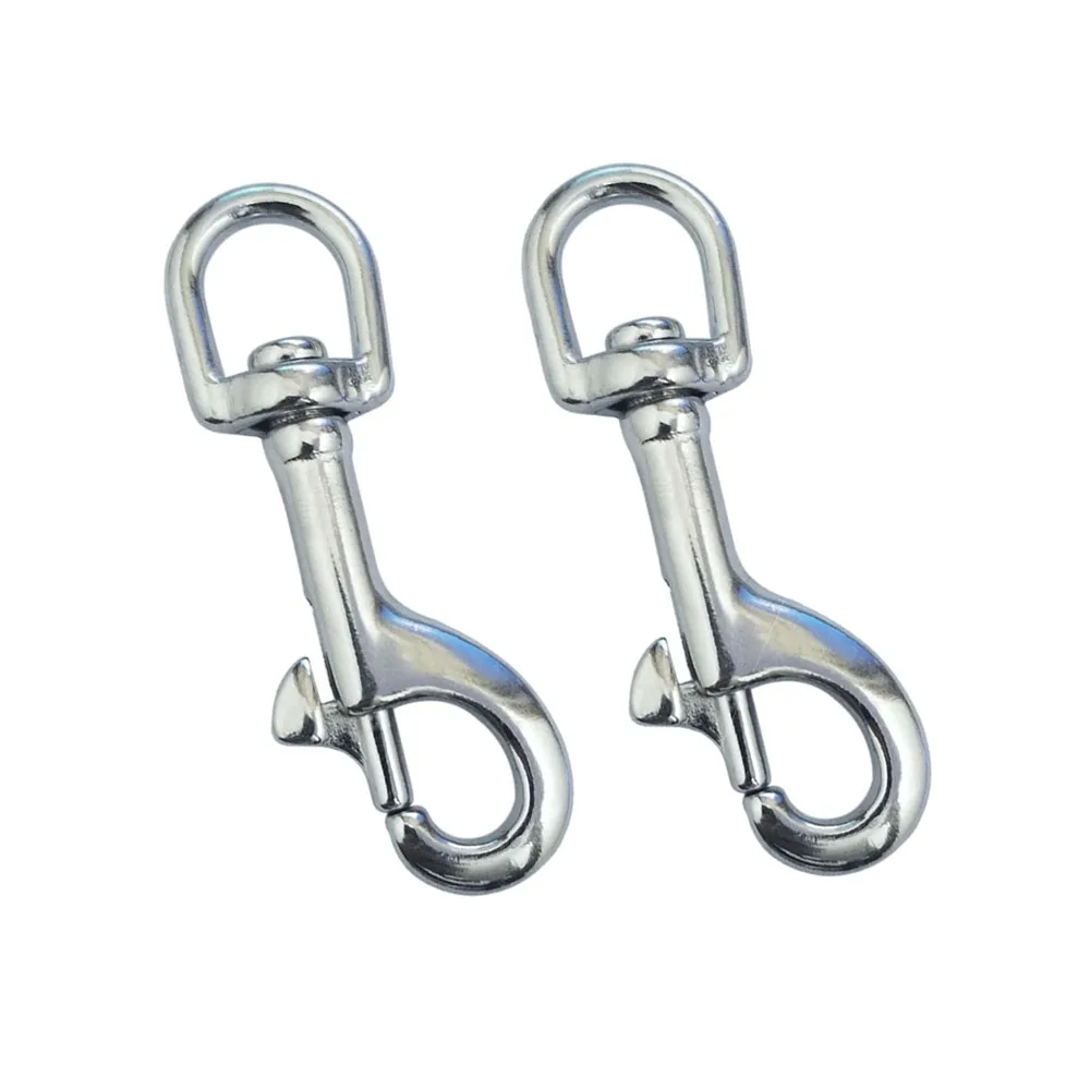 5pcs 316 Stainless Steel 73mm Scuba Diving Clips, Swivel Eye Snap Hook Dive Single Ended Swivel Eye Bolt Hook Buckle Dog Clip