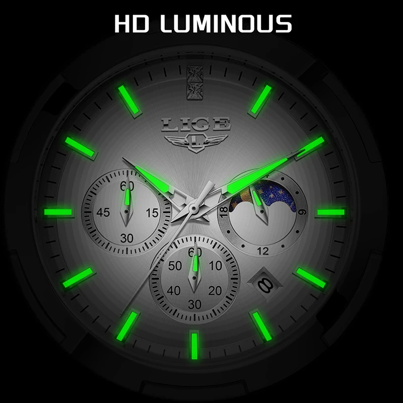 LIGE Top Brand Luxury Quartz Watches for Women Elegant Stainless Steel Luminous Waterproof Date Wristwatch Ladies Dress Watch