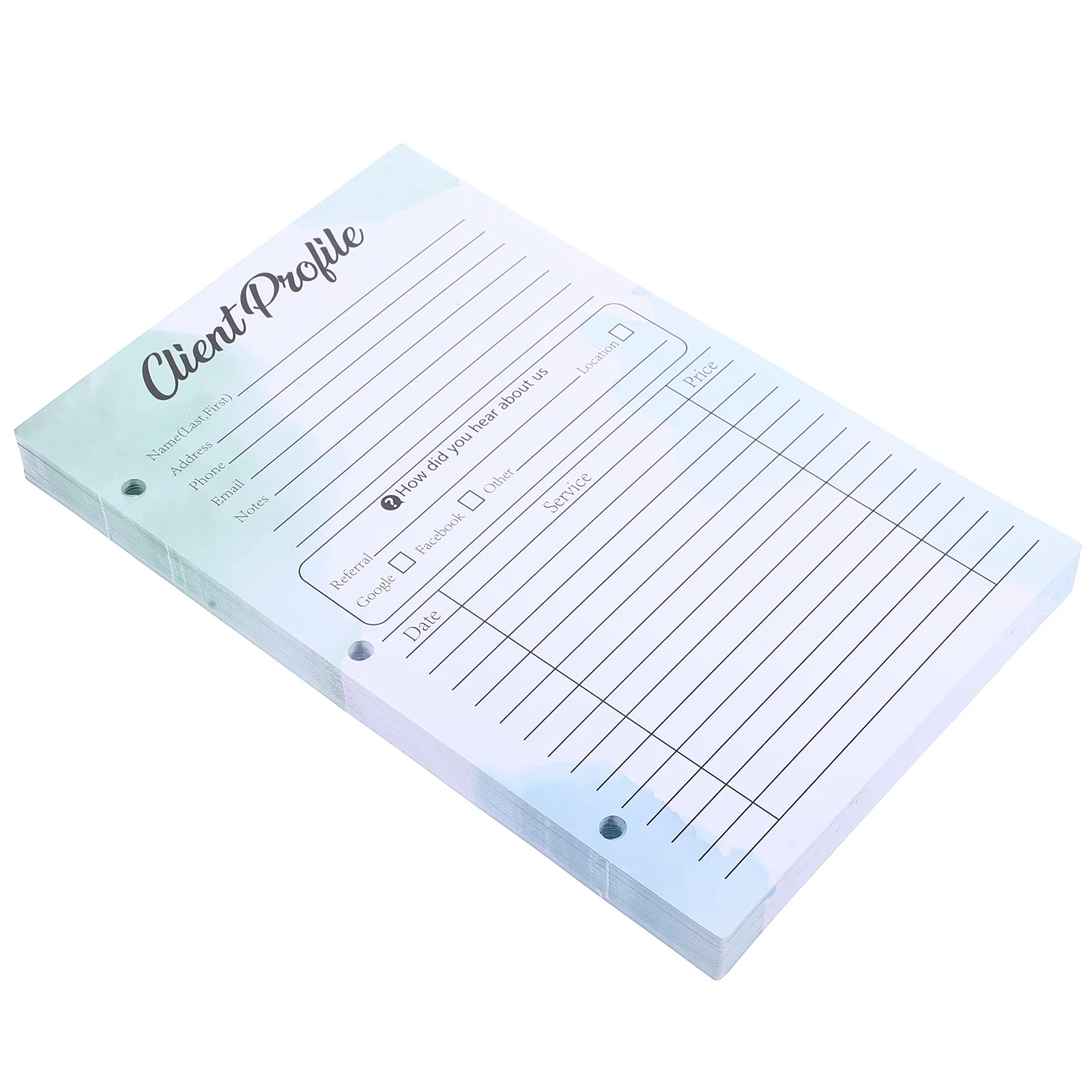 50pcs Client Profile Cards Hole Design For Binder Use Salons Stylists Barbers Information Recording Paper Index Divider Tabs