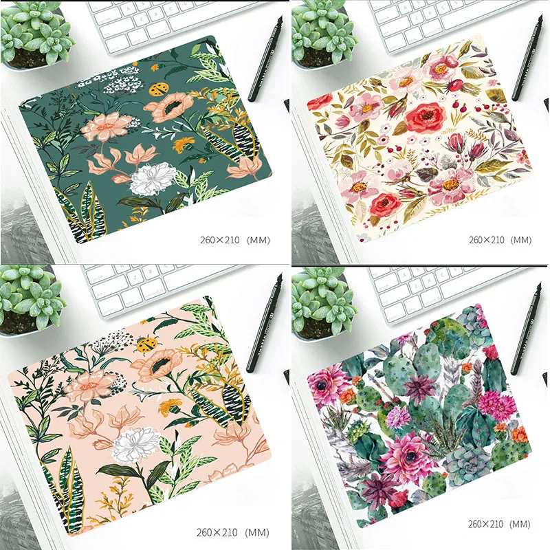 Ins Flower Style Mouse Pad thickened Non-Slip Office Tables Desk Mat Oil Painting Style Mouse Carpet Rubber Base Desktop Pad