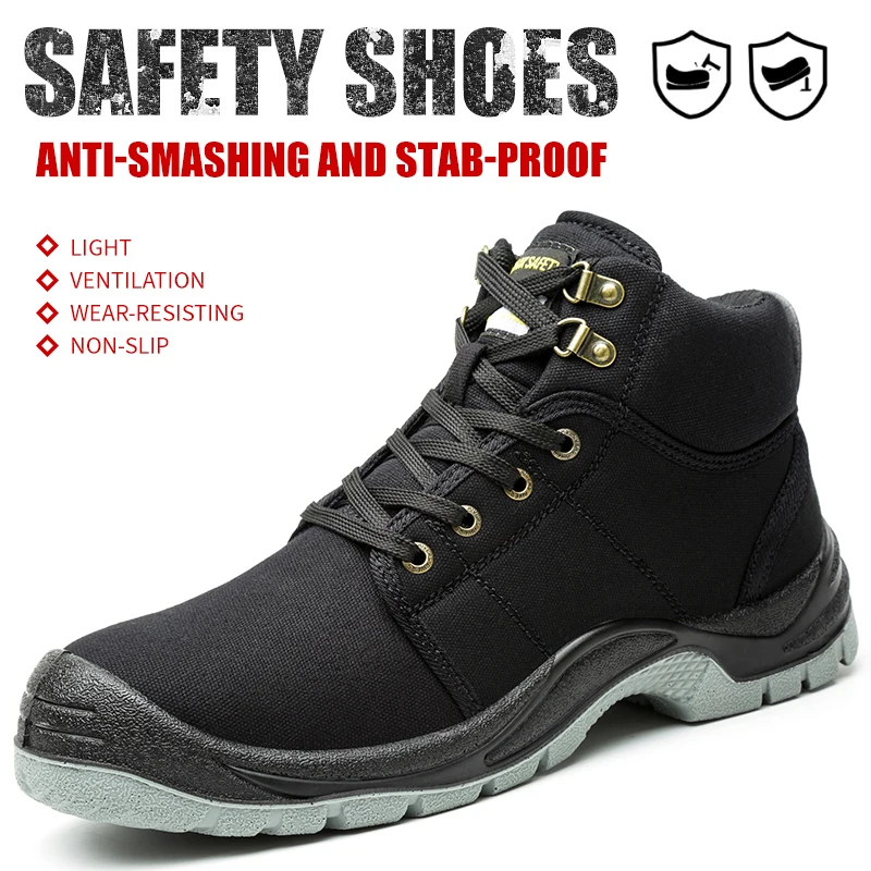 Safety shoes are anti-smashing and anti-puncture, men\'s oxford cloth is lightweight, comfortable, wear-resistant, and non-slip