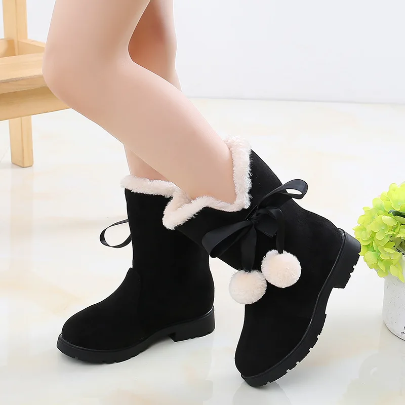 2021 Winter New Girls Boots Warm Cotton Boots Princess Long Children\'S Shoes Kids In The Boots 3 4 5 6 7 8 9 10 11 12 Year Old