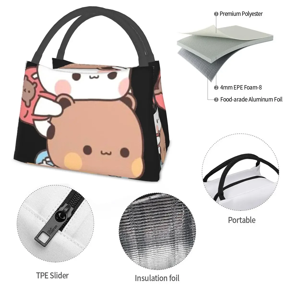 Bubu And Dudu Portable insulation bag for Cooler Thermal Food Office Pinic Container