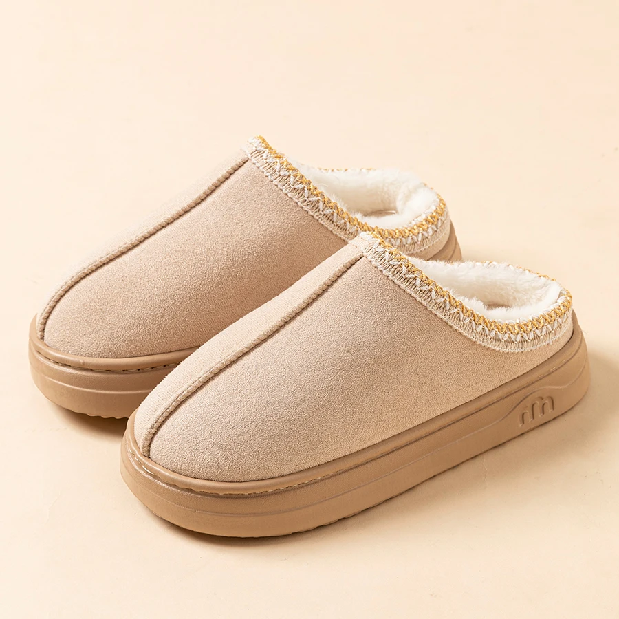 Winter Damesslipper Mode Fuzzy Bont Antislip Zachte zool Buiten Binnen Warm Comfort Heren Vrije tijd Pluche Huisschoenen Paar