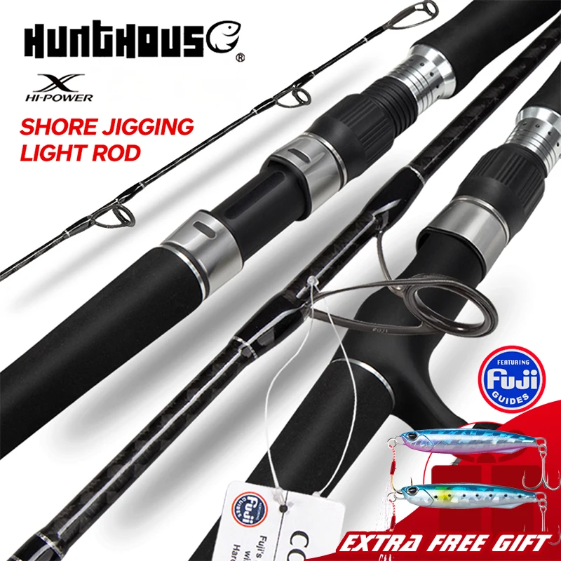 Hunthouse Game Type Light Shore Jigging Rod Spinning Casting Fuji Guide Rings 1.75m 60-160g Carbon Fiber Boat Fish Accessories