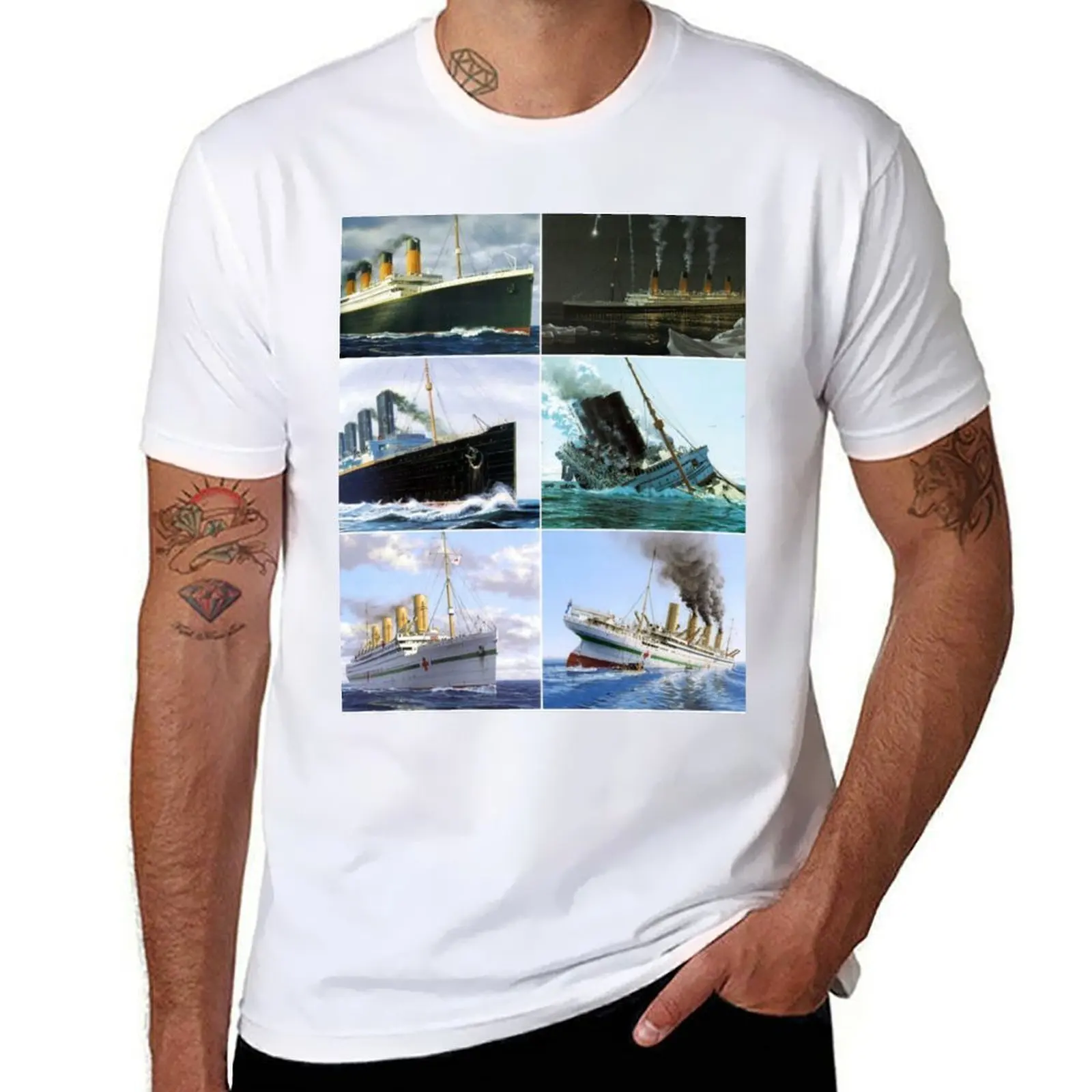 

Titanic,iceburg,white star star liners,ship T-Shirt man graphic t shirt cotton tshirt 100% T-Shirt