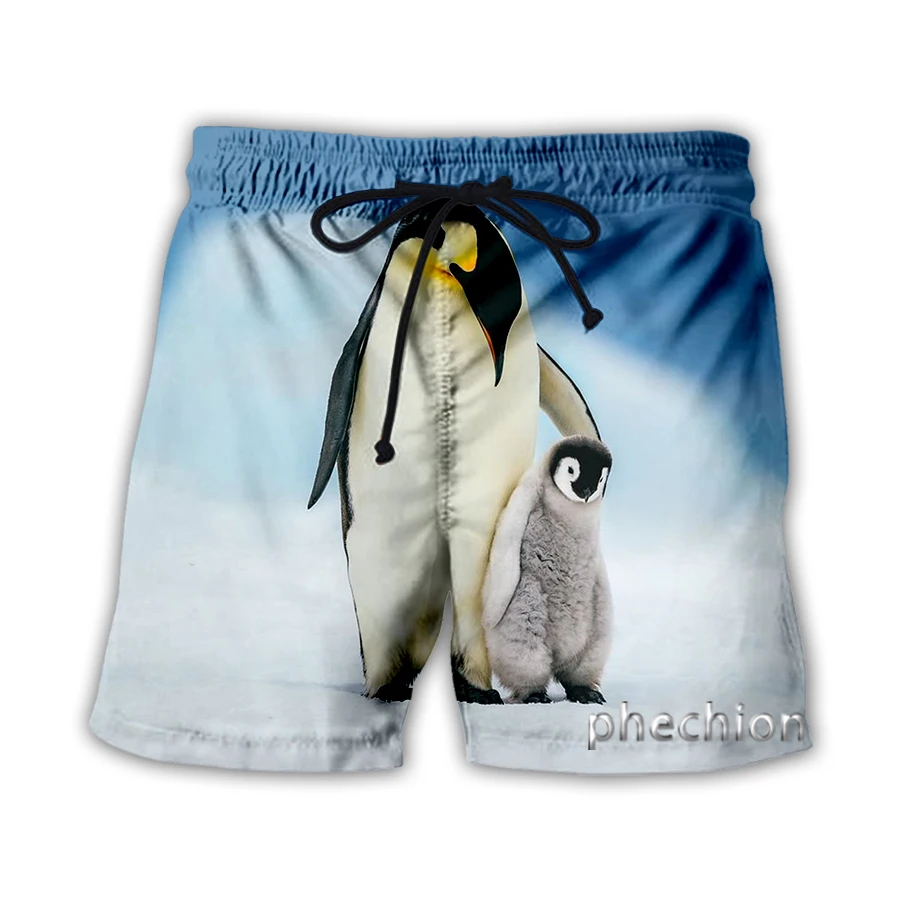 Phechion novo homem/mulher animal pinguim 3d impresso calções casuais moda streetwear masculino solto calções esportivos a279