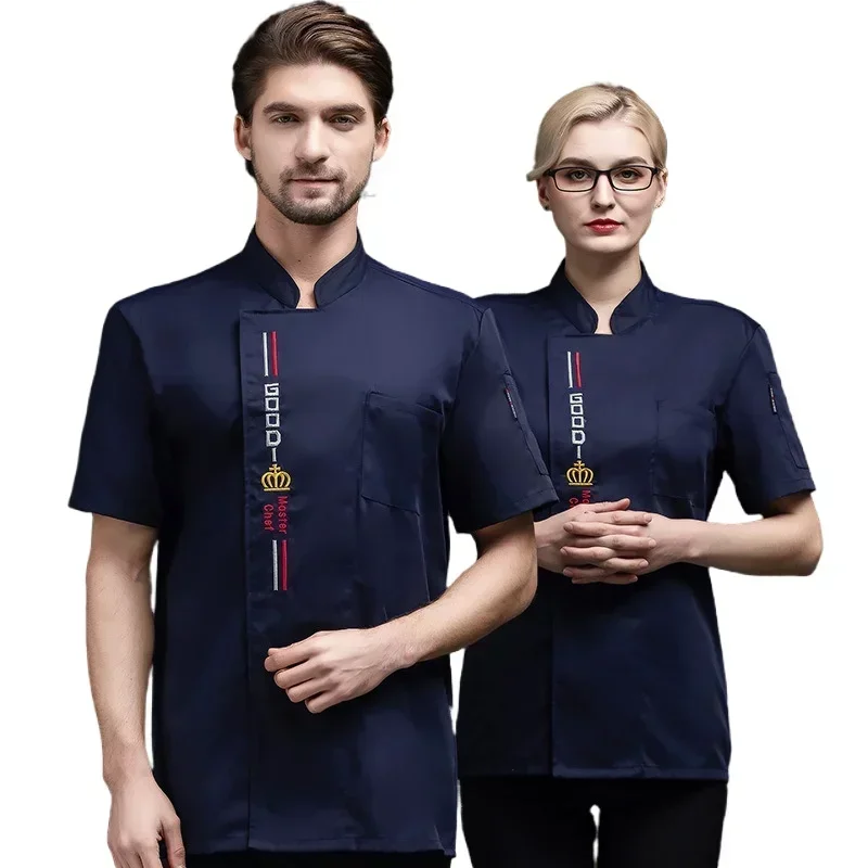 Uniforme de chef de cozinha, hotel, restaurante ocidental, jaqueta de cozinha, panela quente, serviços de alimentos, manga curta, padaria, catering, macacão de trabalho