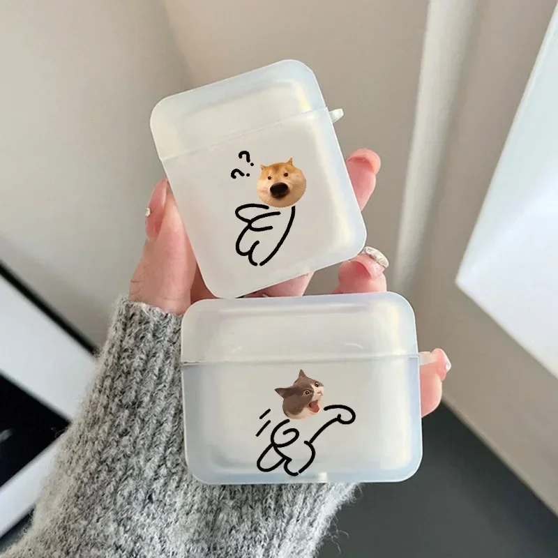 

Funny Matchstick Men Cat Dog Earphone Case for Airpods 3rd 2 Pro 4th Cover for Airpod 4 2 3 1 Protective Accessorie Shell Fundas