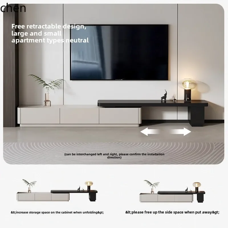 retractable TV cabinet coffee table combination multi-functional living room TV cabinet floor cabinet