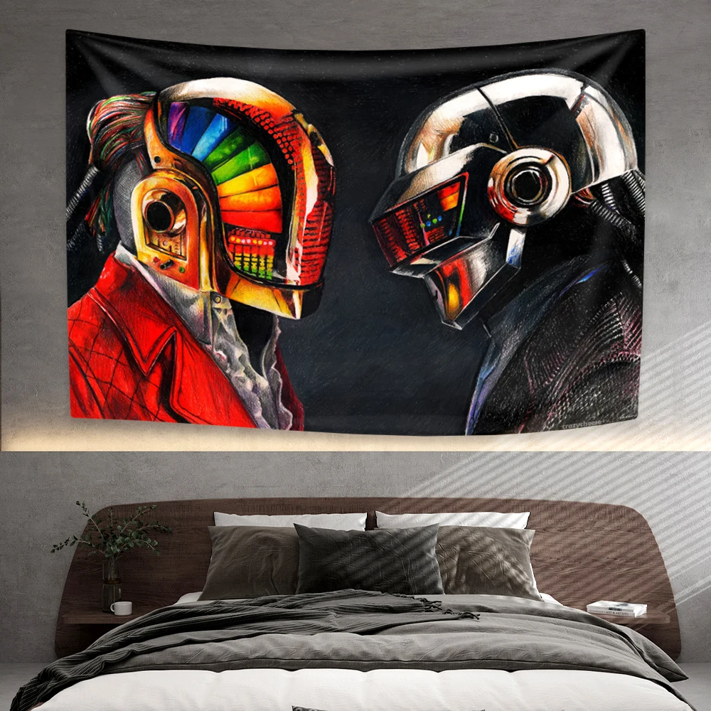 Daft Punks Tapestry Electronic Music Home Decoration Wall Hanging Bedroom Or Living Room Background Cloth Concert Decor