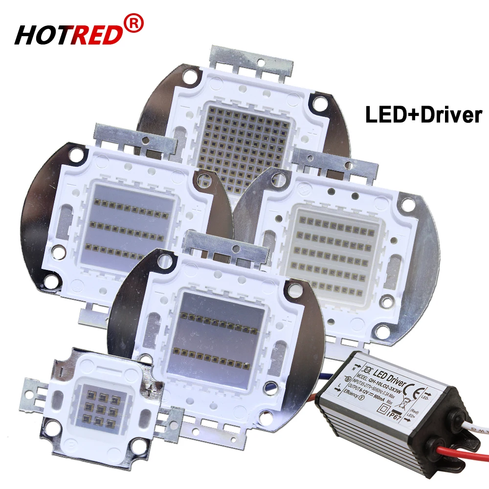 

A Set High Power LED chip IR Infrared10W 20W 30W 50W100W COB integrated + Driver Power Supply For DIY Medical Device Lights Bulb