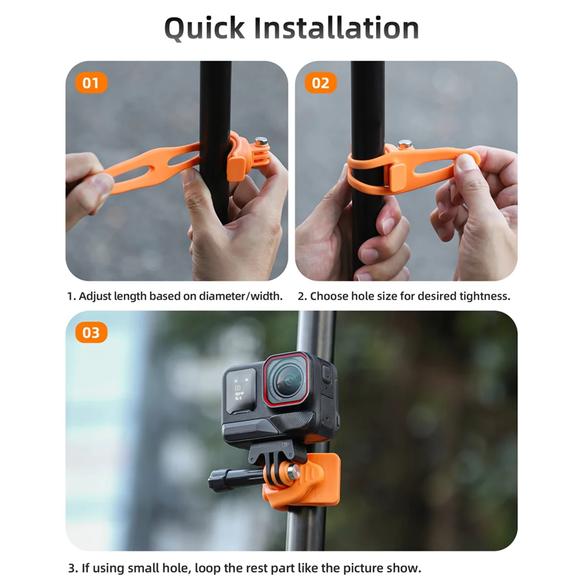 

TCE Action Camera Mount Adjustable Mini Flexible Bracket for Action 5 Pro 13 Go 3S Accessories Black