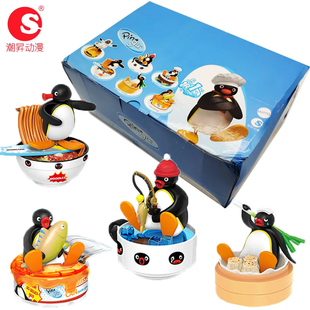 

Genuine Pingu Super Cute Fun Scene Series Penguin Toys Gashapon Cartoon Kawaii Desktop Decor Ornament Figures Model Kids Gifts