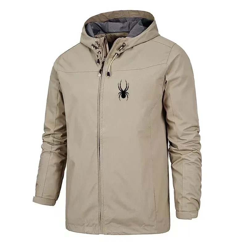 Spring and autumn casual windbreaker men mountaineering fishing waterproof clothing breathable hooded outdoor sports jacket