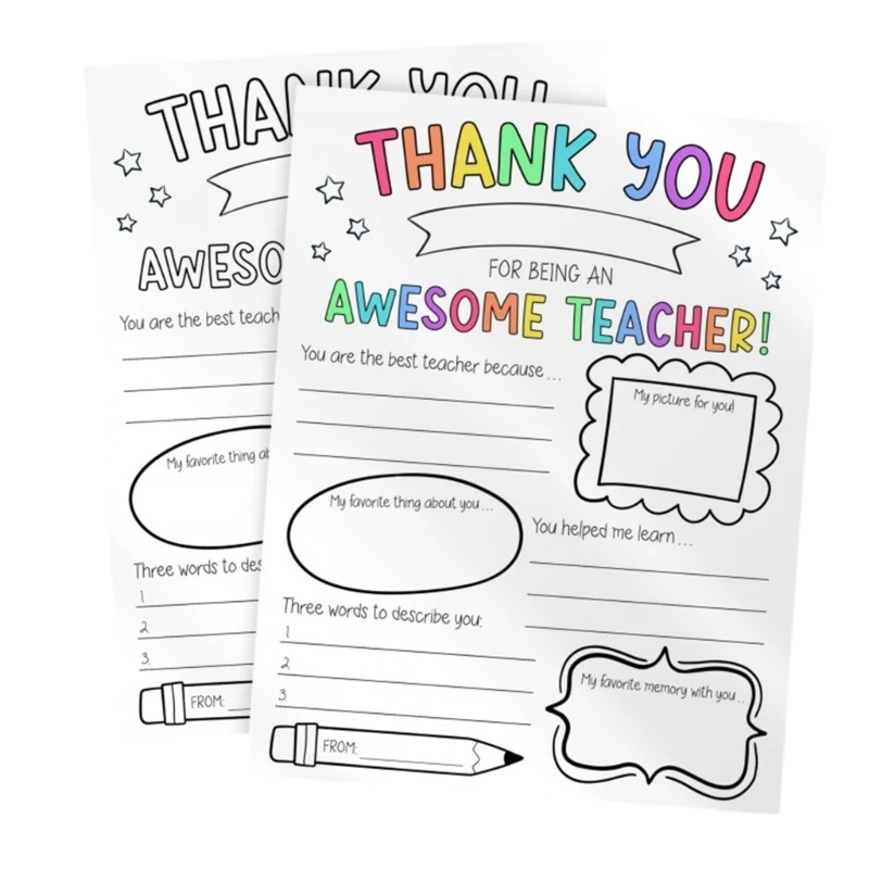 

Individualized Thank You Teacher Coloring Sheets With Customizable Messages