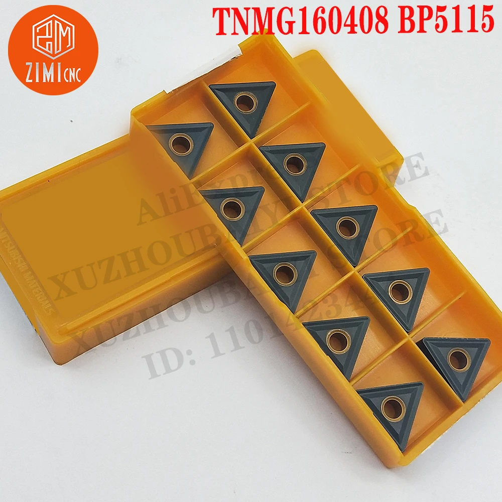 TNMG160408 BP5115 TNMG Inserto de carburo Herramienta de torneado Para corte de metal para acero Mecanizado semiacabado torno pequeño Corte Torneado