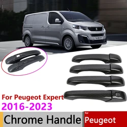For Peugeot Expert Traveller Citroen Dispatch Space Tourer MK3 2016~2023 Smart Door Handle Cover Trim Car Exterior Accessories