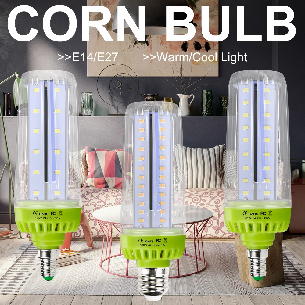 

220V LED Bulb Corn Lamp LED Lamp Chandelier Candle LED Light Bombilla Home Lighting Bedroom No Flicker Energy Saving Lighting