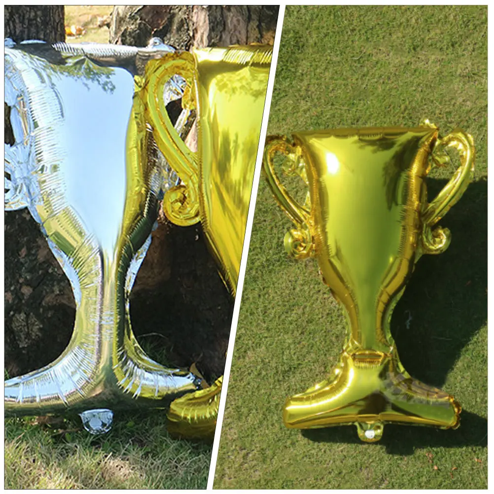 

6pcs Trophy Aluminum Foil Balloons Graduation Celebration Party Decor Lightweight Hanging Decoration For Wall Door