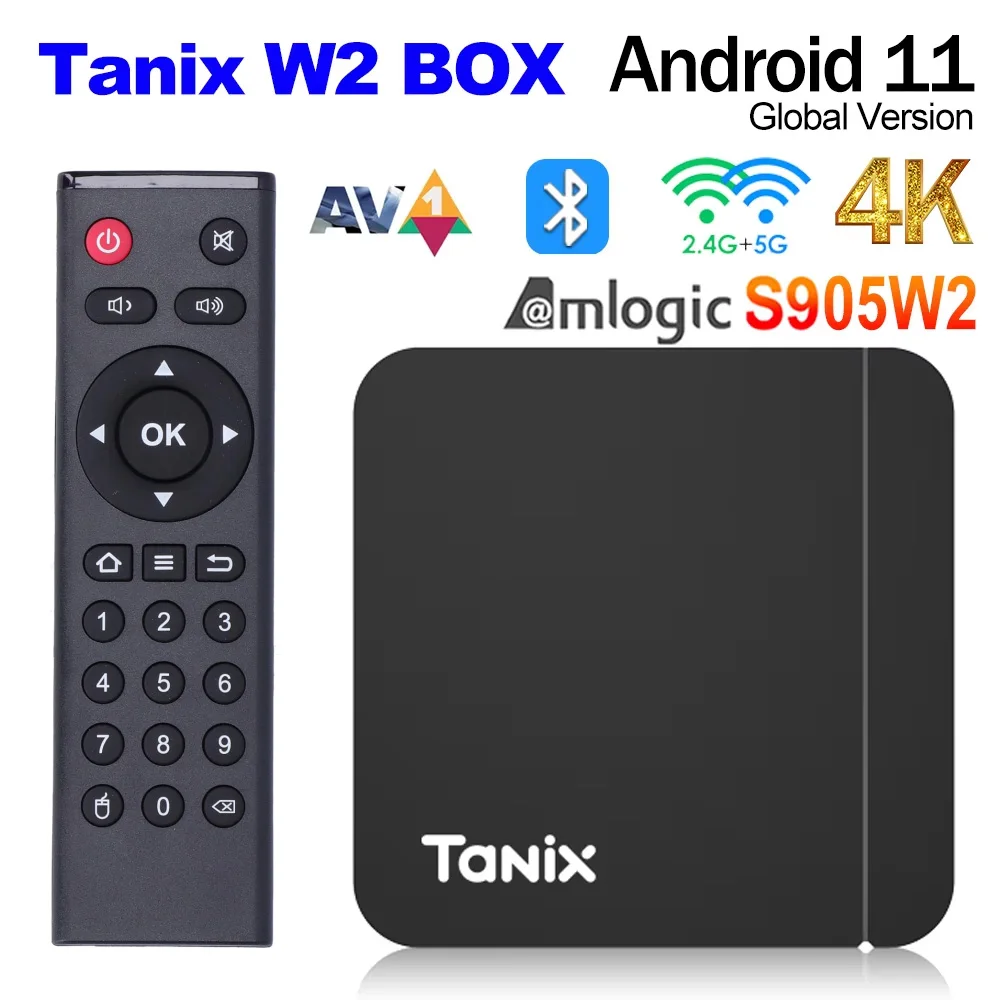 Tanix-dispositivo de TV inteligente W2, decodificador con Android 11, Amlogic S905W2, 2G, 16G, 2,4G, 5G, Wifi Dual, 100M, BT, reproductor multimedia 4K, VS TX3 Mini