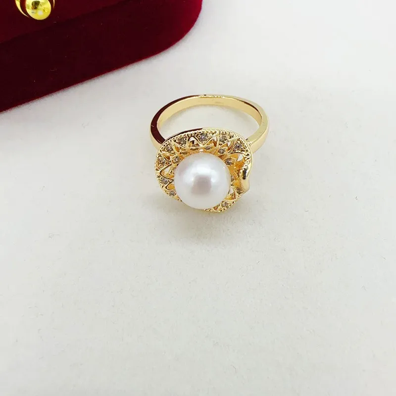 New Fine Pearl Ring Beautiful Finger Open Ring 14K Gold Filled Women Jewelry 100% Real Natural Freshwater Pearl Gift