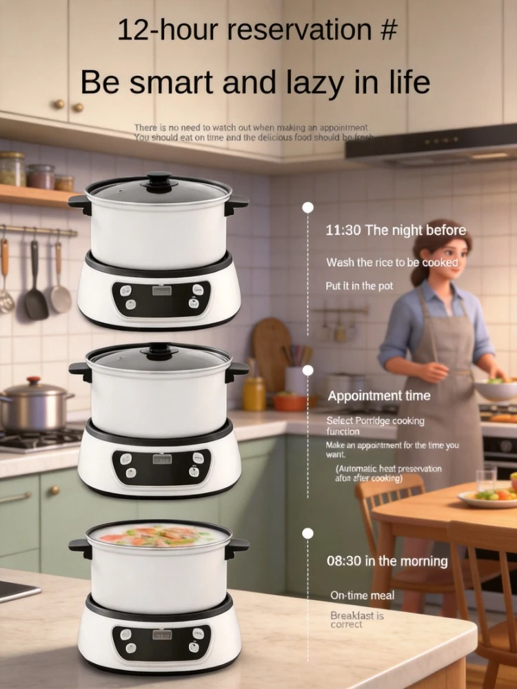 110V Split Electric Hot Pot Multifunctional Electric Cooker Steamer for US Japan Market