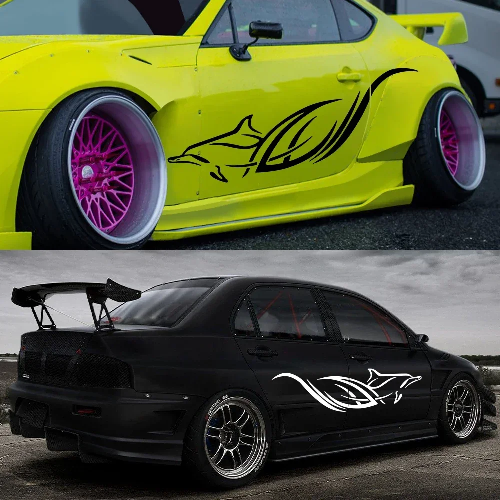 

Car Stickers For Audi BMW Ford Fiat Kia Suzuki Honda VW Dolphin Graphics Stripes Styling Vinyl Decals Auto Tuning Accessories