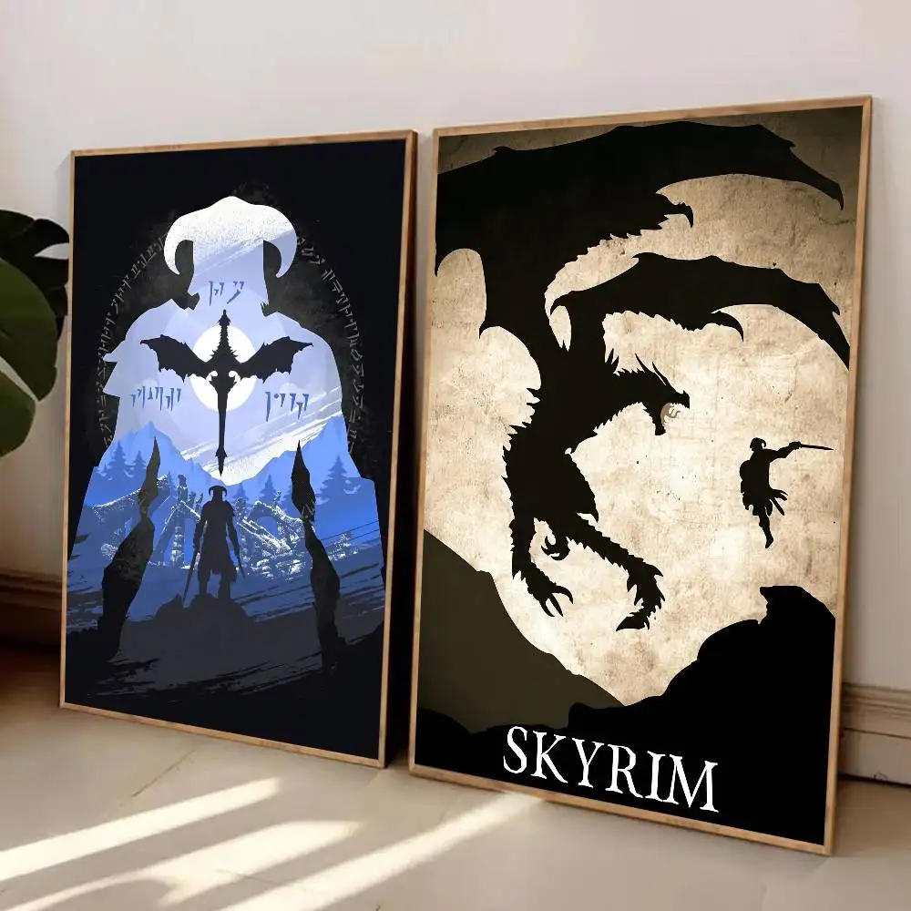 Vediogame T-The Elder S-Scrolls V Skyrim ملصق فني مع مطبوعات غرفة نوم المنزل غرفة المعيشة الديكور هدية #4