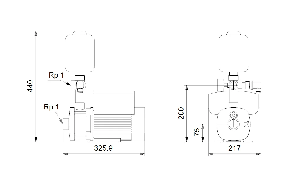 

220V Intelligent Household Water Booster Pump with Self-Primining Dual Control for Flow & Pressure Water Supply System