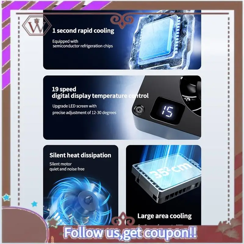 ABBG-كاميرا برودة هادئة المبرد مروحة التبريد سبائك الألومنيوم أشباه الموصلات المبرد لكانون سوني FUJIFILM ZV-E10 A7M4 R5 R7