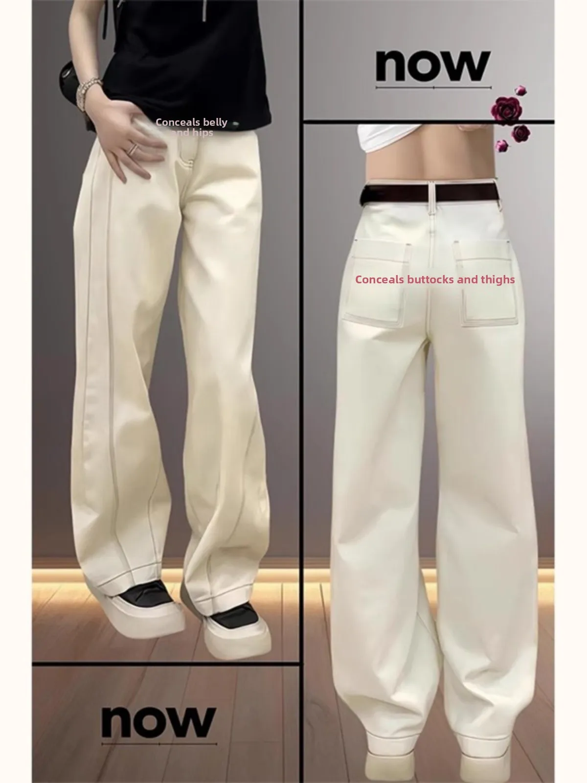 ارتفاع الخصر مستقيم الساق واسعة الساق الجينز المرأة التخسيس Bootcut الدنيم السراويل الخريف جديد Sle الكمثرى القرد حجم صغير فضفاض صالح #2