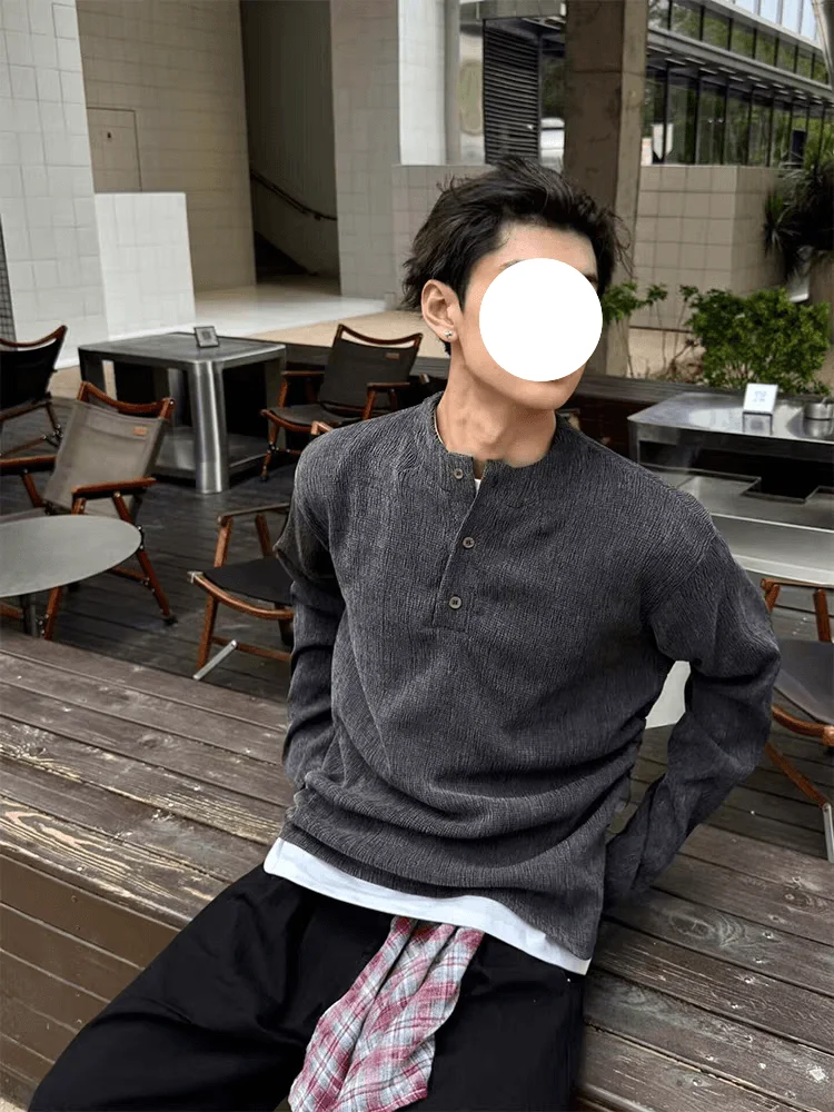 

American Retro Men's irt Knitted Base Layer V-Ne Inner Wear Old Money Sle Spring Autumn Season Texture Feel