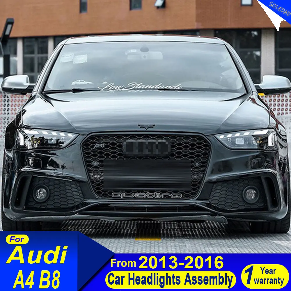 

Car LED Headlight Assembly for Audi A4 B8 2013-2016 Headlights Plug and Play with LED DRL Dynamic Turning Front Headlights 2pcs