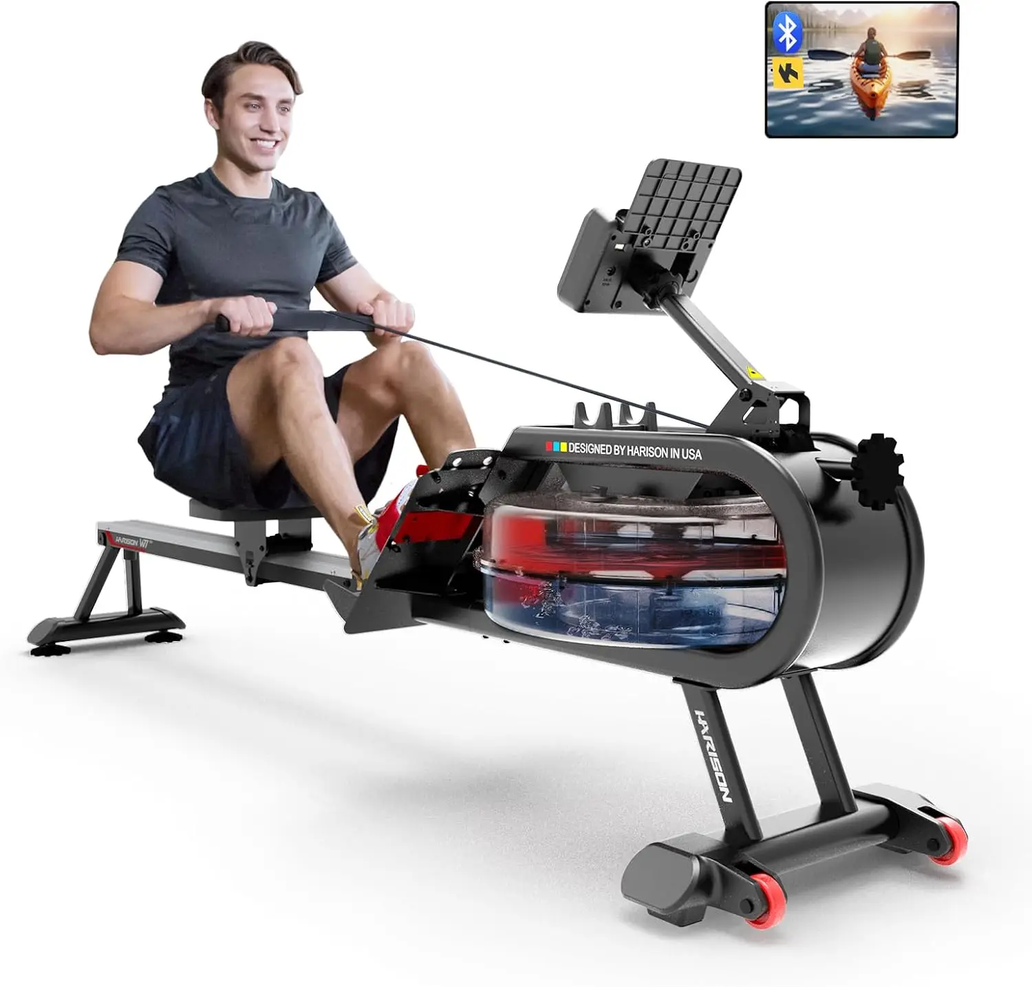 

Rowing Machine for Home Use, Rower Machine for Home Workout with Tablet Holder and Comfortable Seat, 350LBS Weight Capacit