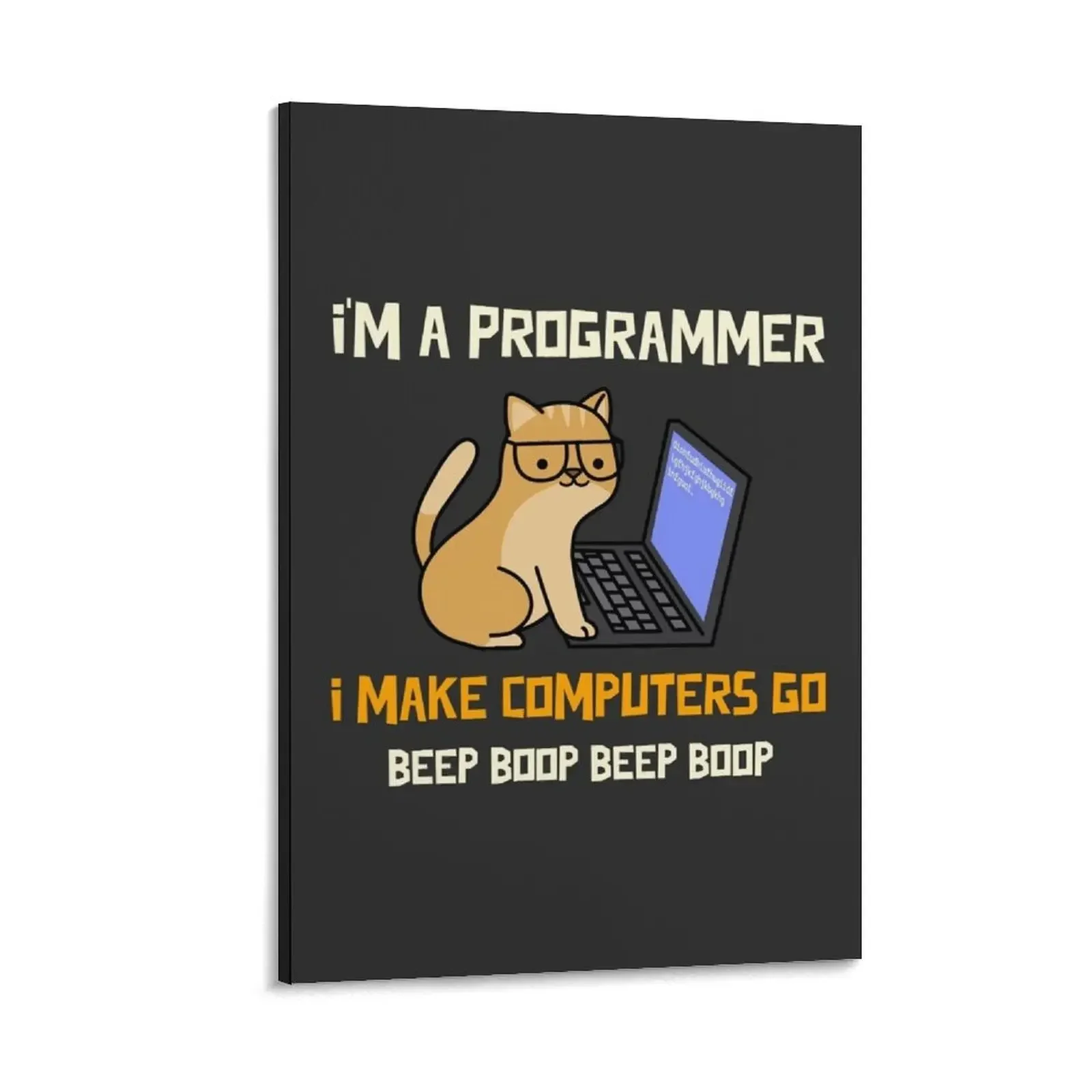 

Programming Cat Make Computers Go Beep Boop Canvas Painting nordic home decor Paintings on canvas for living room bedroom decor
