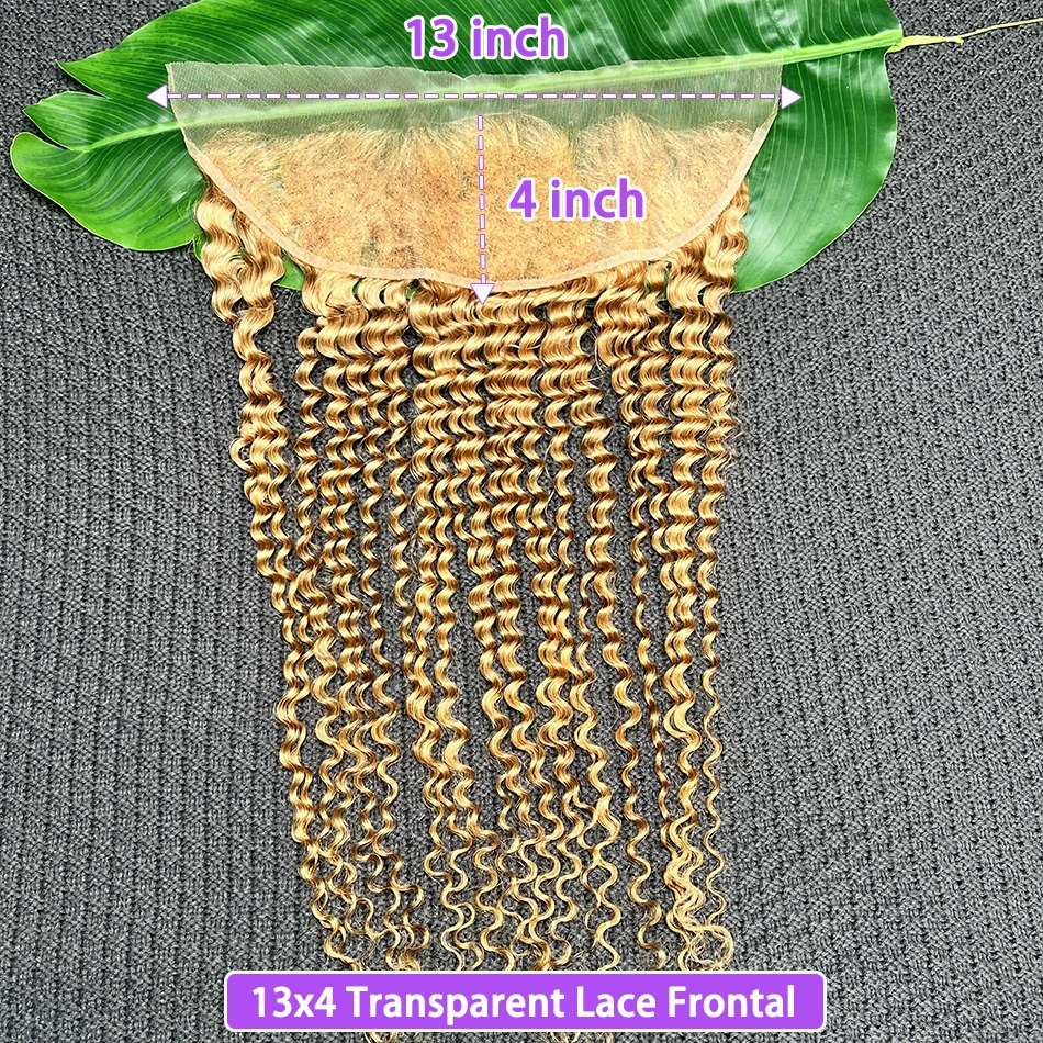 

# 27 цветов, глубокая волна, 13x4, прозрачный кружевной фронтальный парик из натуральных волос, предварительно выщипанные, осветленные узлы, блонд, 100% натуральные необработанные человеческие волосы