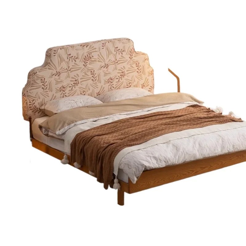 French medieval all solid wood bed removable and washable widened ash wood solid wood bed 1.8 meters double bed master bedroom