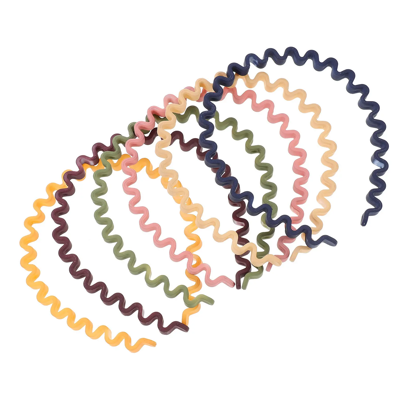 6Pcs Wavy Hairband Resin Headband Frosted Texture Non-Hair-Hoop for Women Girls Short Curly Straight Wavy Hair Daily Wear