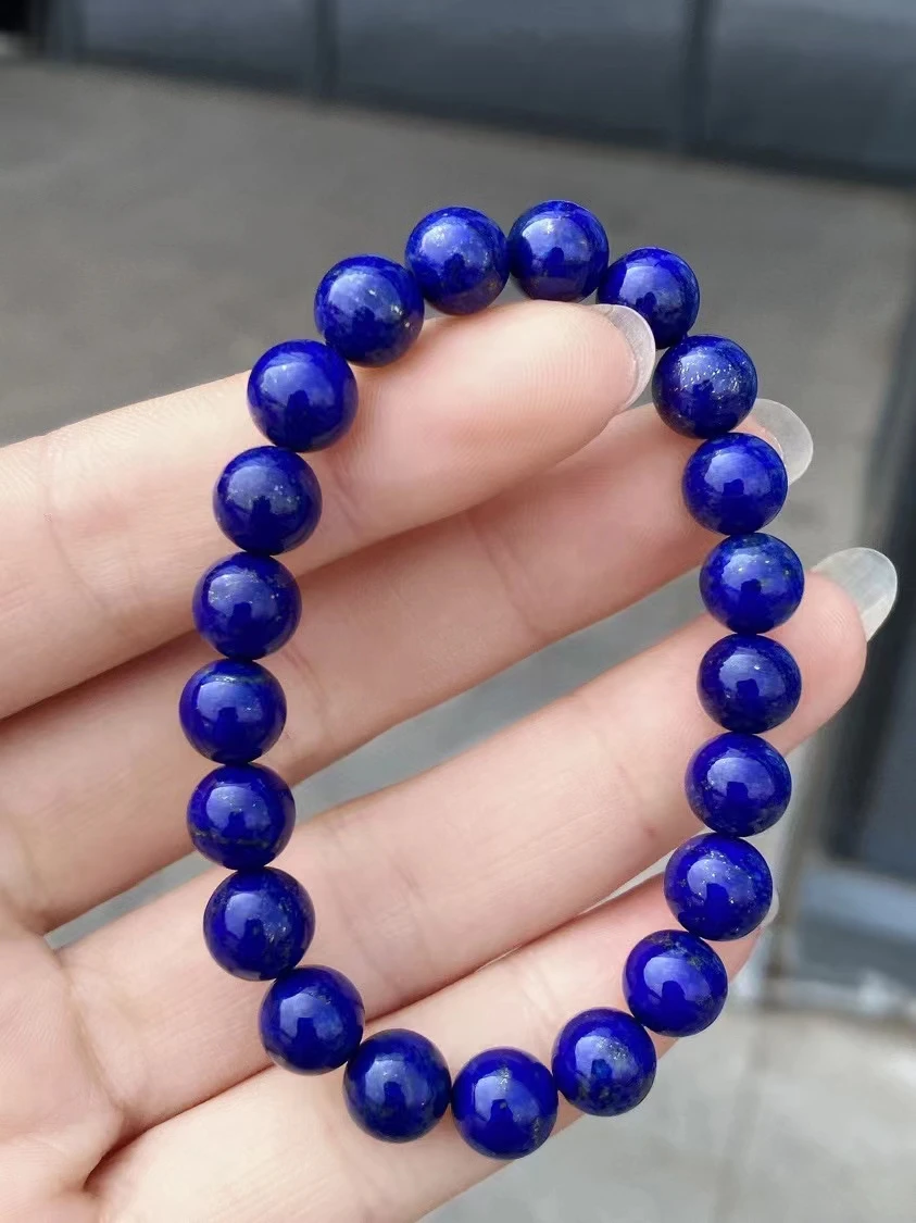 Natural Lapis Lazuli Royal Blue Gemstone Bracelet Jewelry 8.5mm Beads Women Men Lapis Lazuli Stone AAAAA