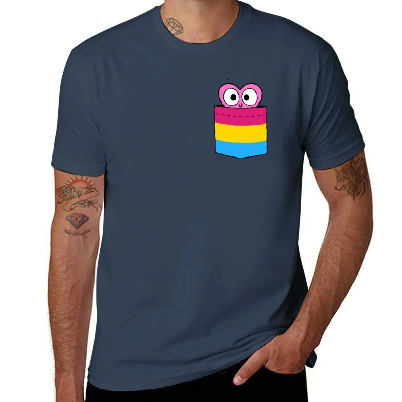 

In a Heartbeat - Pansexual Flag Pocket T-Shirt man graphic t shirt man t shirts for men T-Shirt
