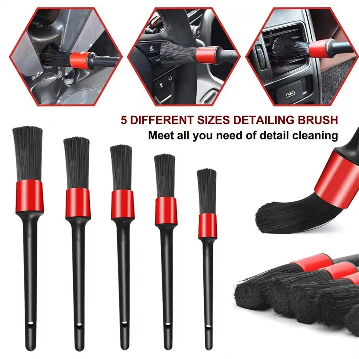 19-Piece Set Car Tire Wheel Brush Cleaning Brush Head Set Air Conditioner Vent Cleaning Household Floor Cleaning Brush
