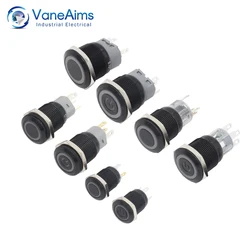 12/16/19/22mm Waterproof LED Light Power Push Button Switch Momentary Latching Oxidation Metal Button Switch 3V 5V 12V 24V 220V