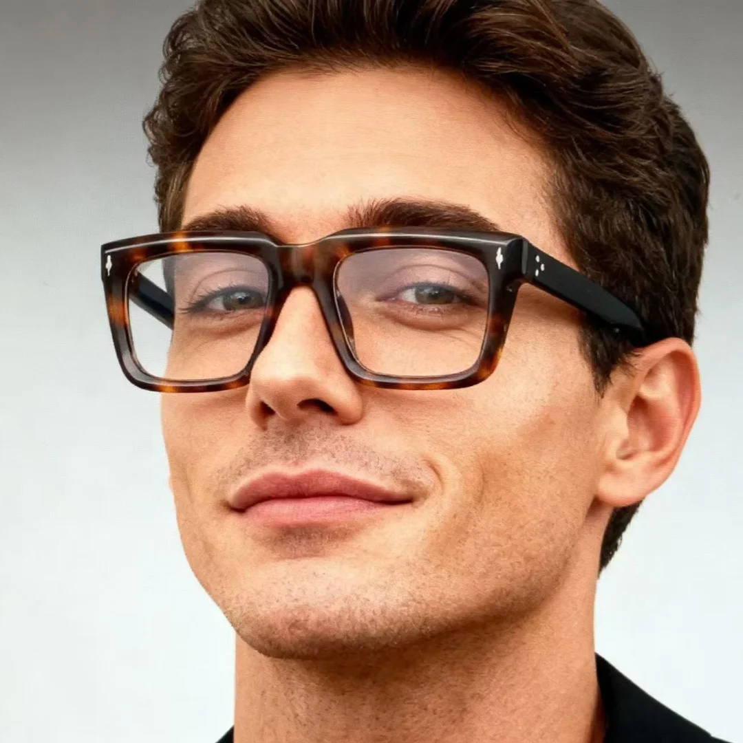

Eyeglasses Frame for Men Vintage Acetate Optical Eyewear Trendy Hand Made Prescritption Spectacles